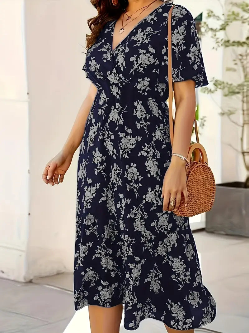 Grace Loop – Elegant Printed Casual Dress for Women