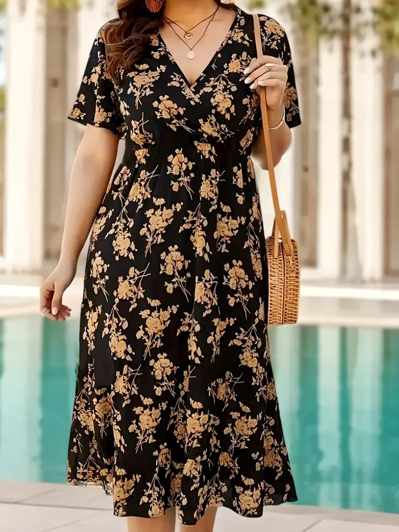 Grace Loop – Elegant Printed Casual Dress for Women