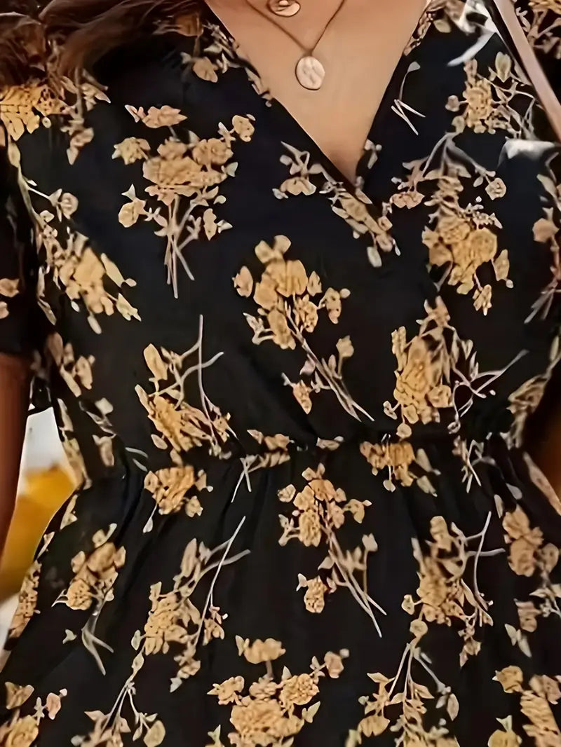 Grace Loop – Elegant Printed Casual Dress for Women