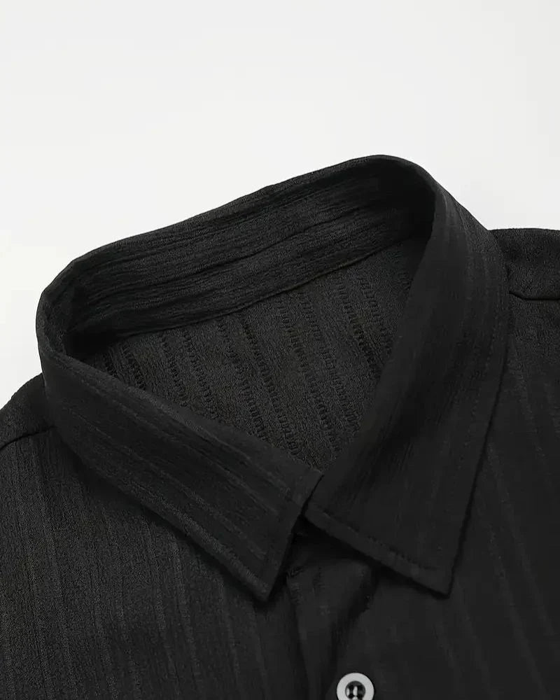 Men’s Black Pleated Co-Ord Set