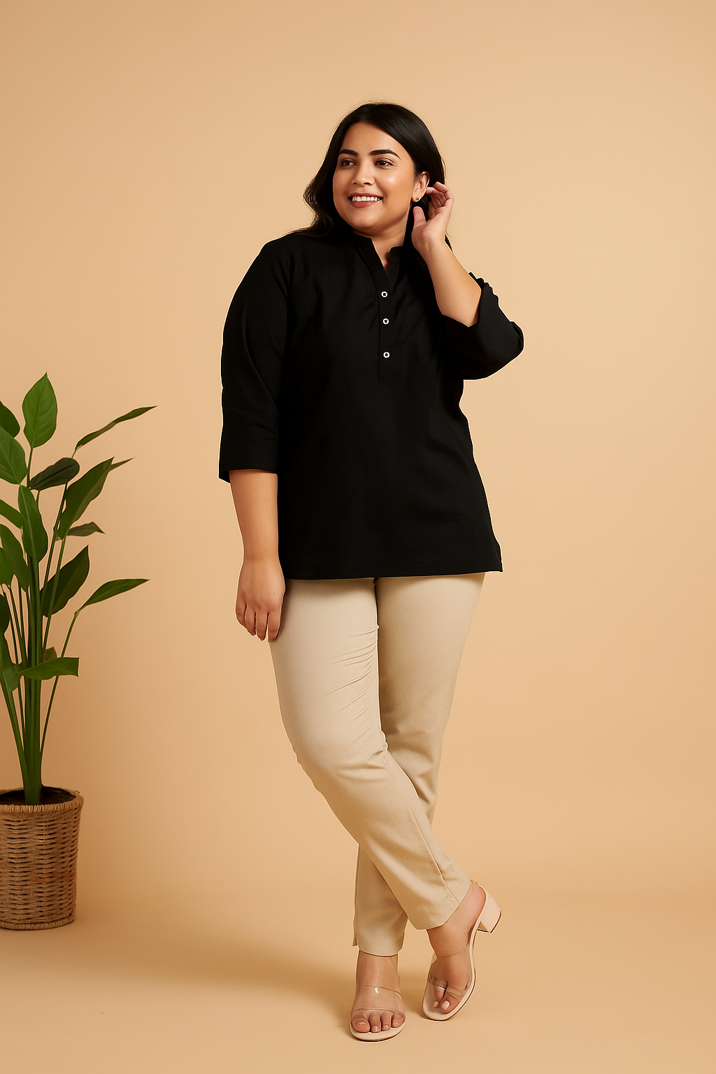 Beige Cotton Pant