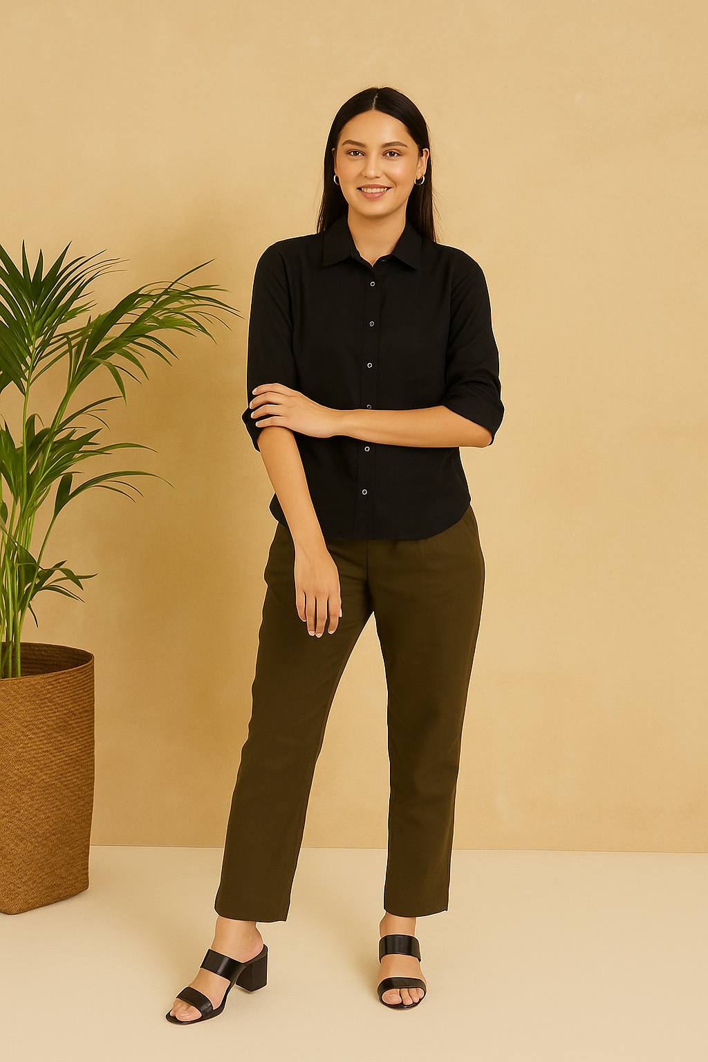 Olive Green Cotton Pant