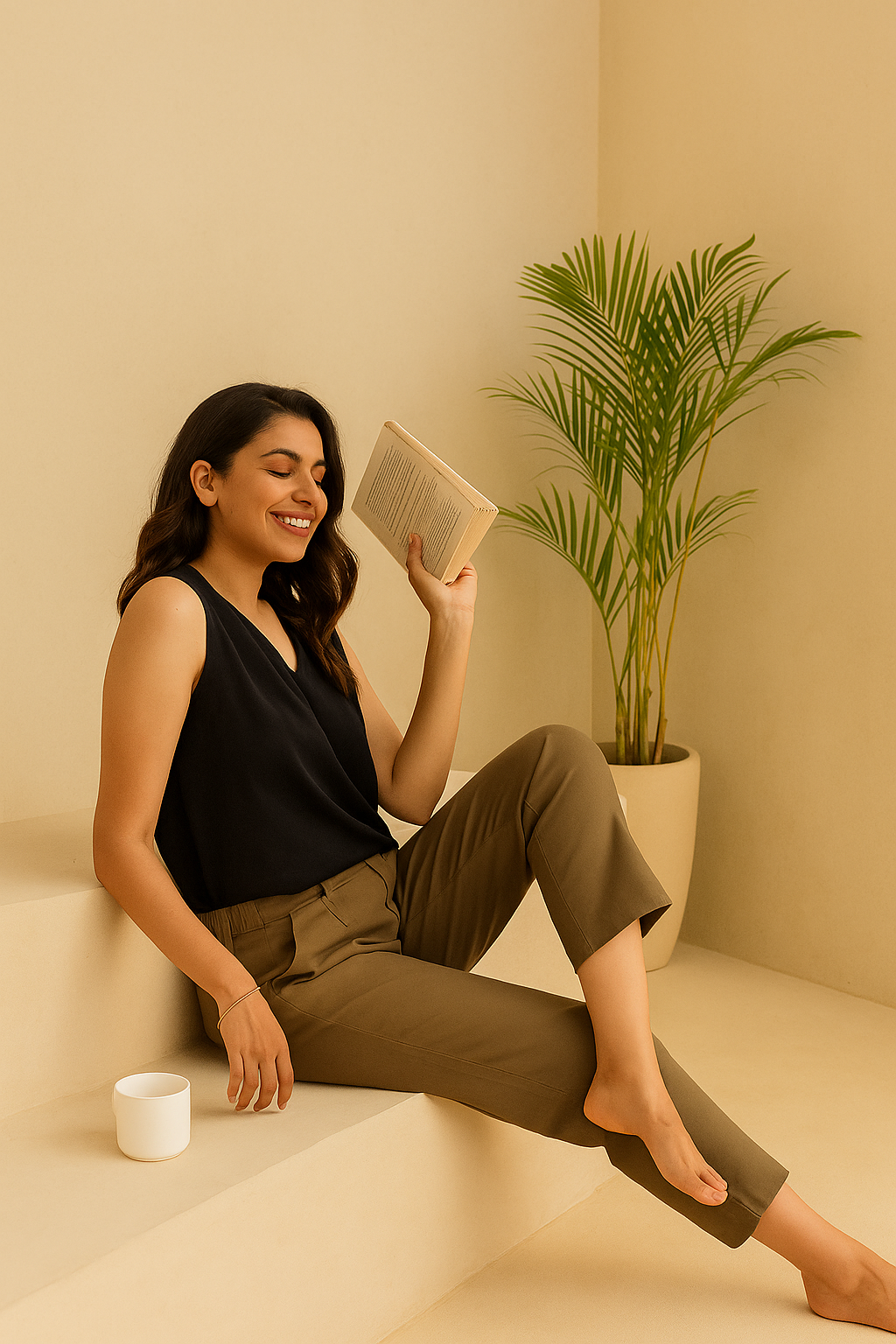 Coffee Brown Cotton Pant