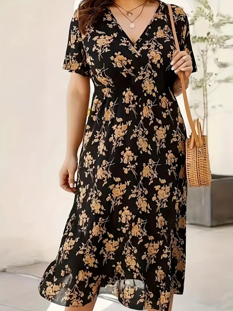 Grace Loop – Elegant Printed Casual Dress for Women