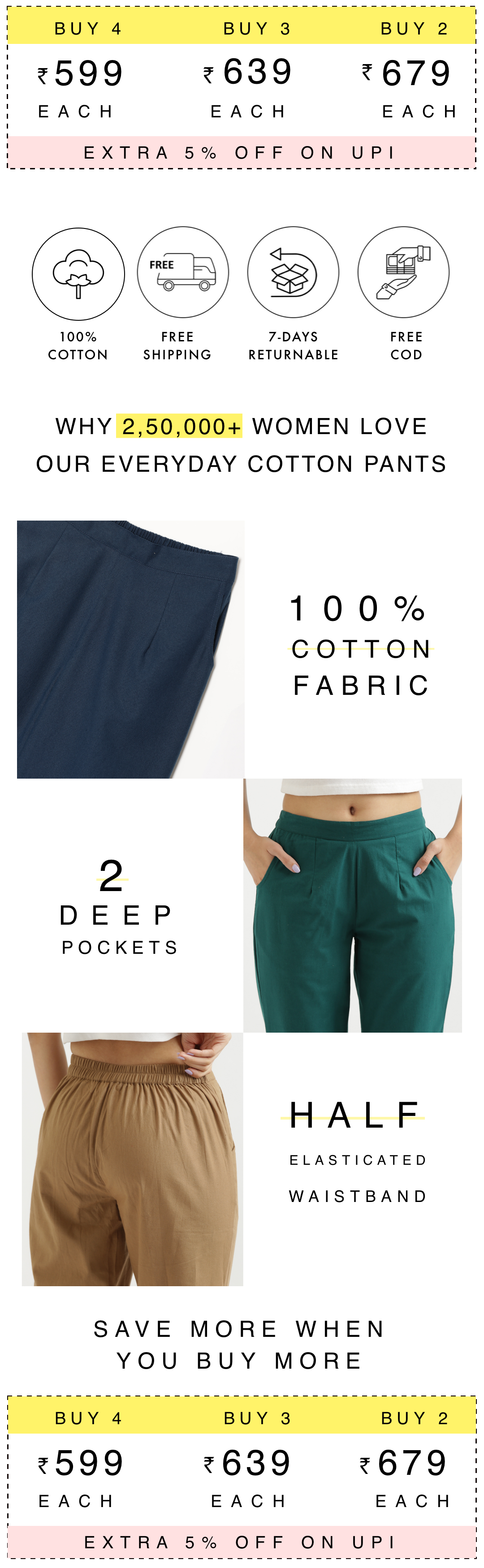 Comfy White Cotton Pants