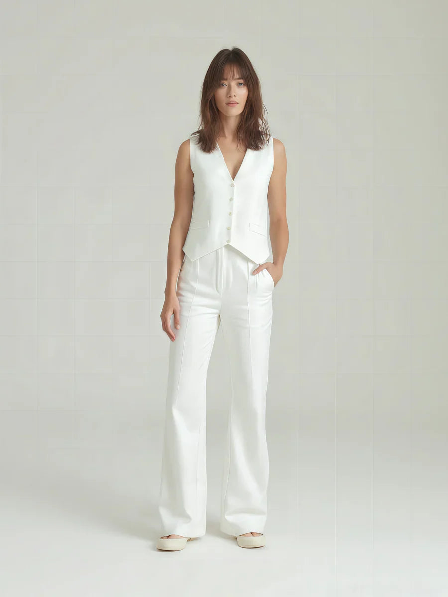 Vanilla Co-Linen Vest Coat & Trousers
