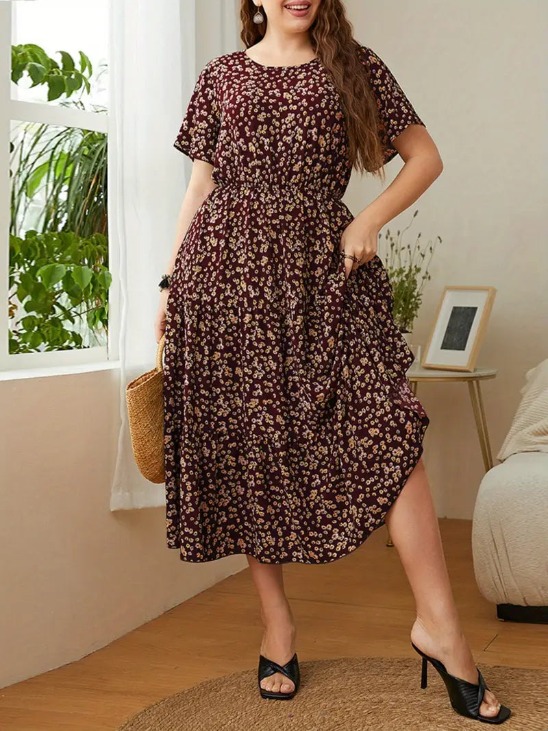 Grace Loop – Elegant Printed Casual Dress for Women