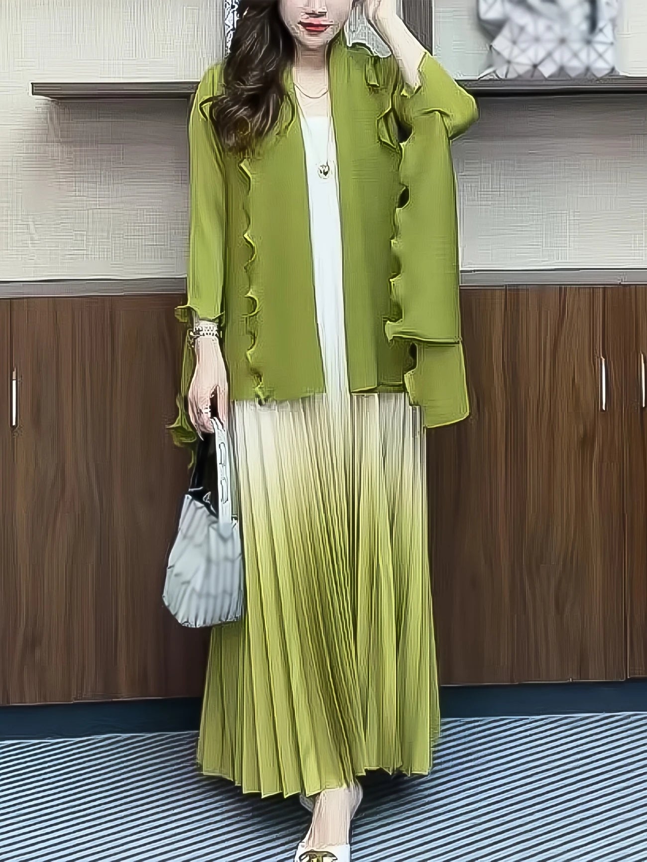 Chic Pleated Two-Piece Dress Set