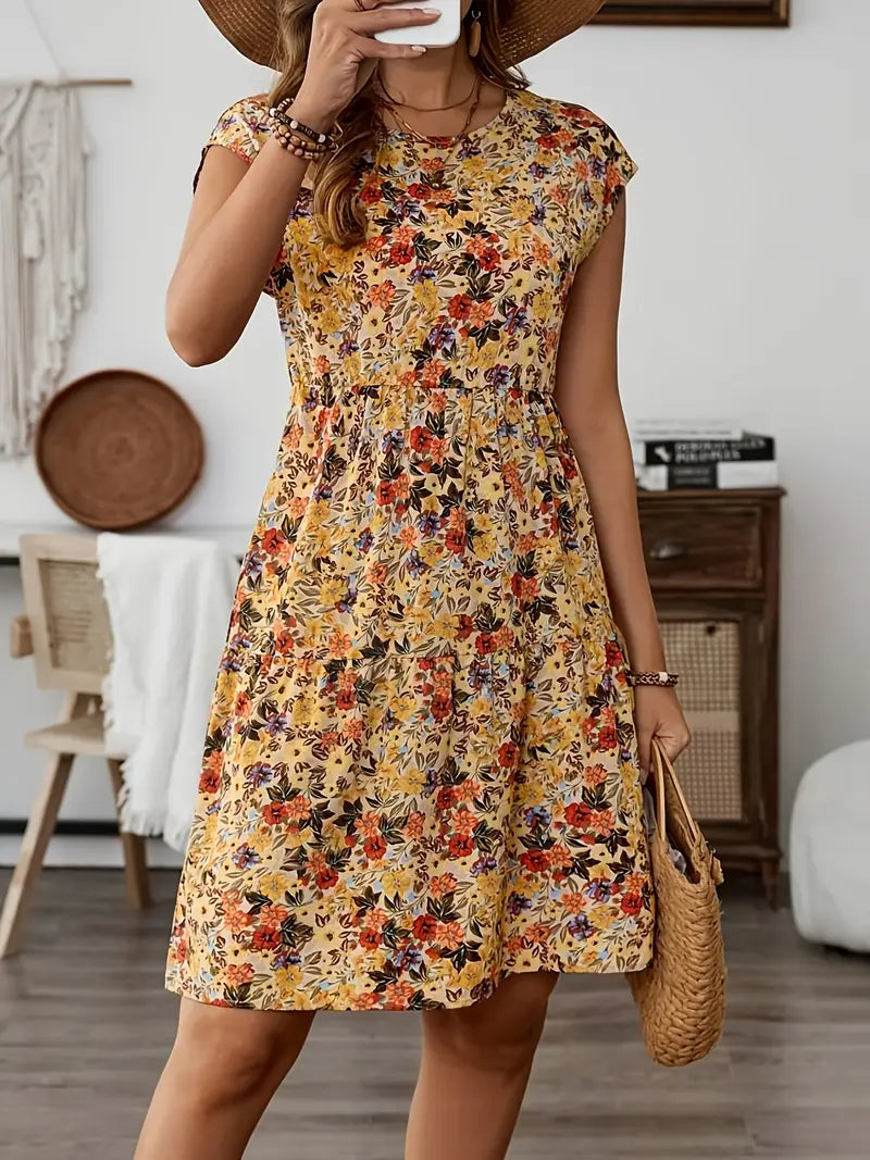 Grace Loop – Elegant Printed Casual Dress for Women