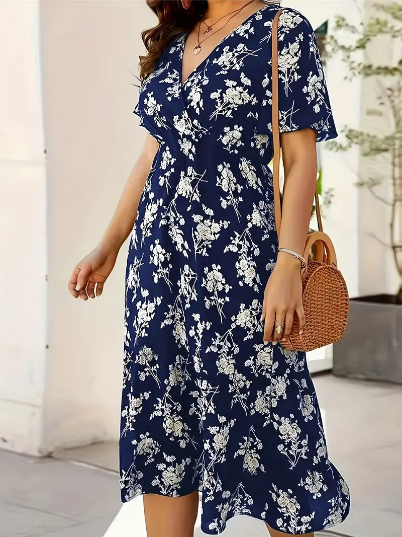 Grace Loop – Elegant Printed Casual Dress for Women