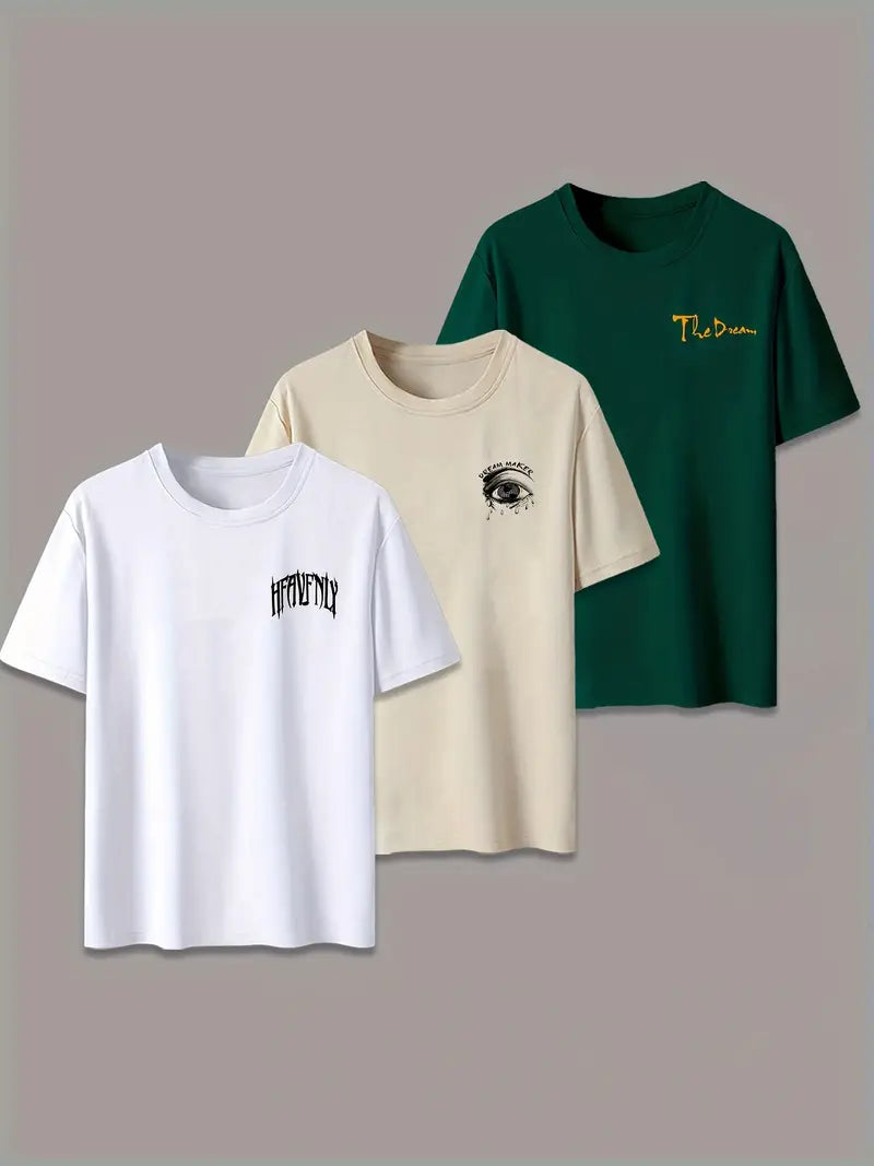 Men’s 3PCS Statement Graphic T-Shirt Set