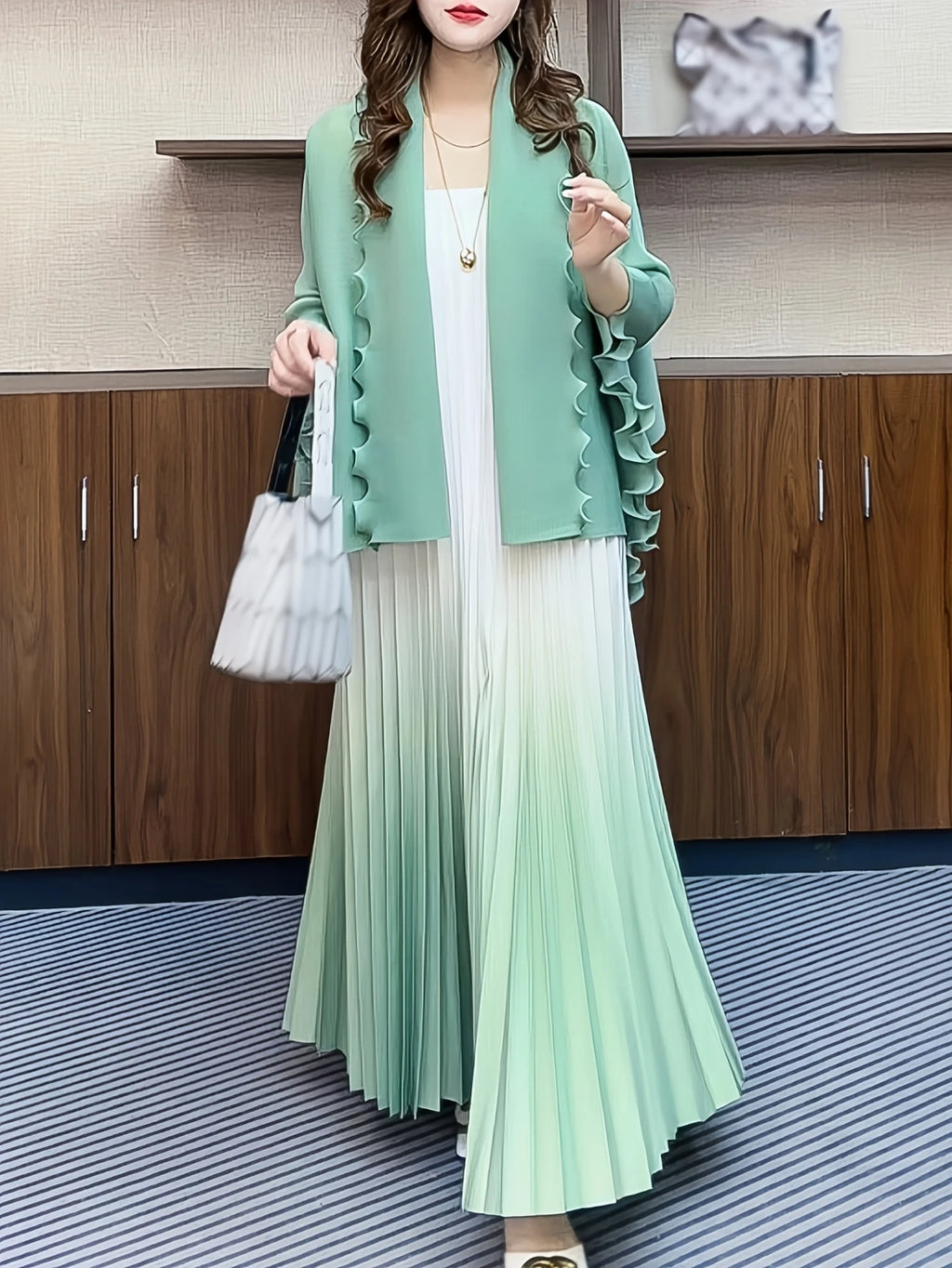 Chic Pleated Two-Piece Dress Set