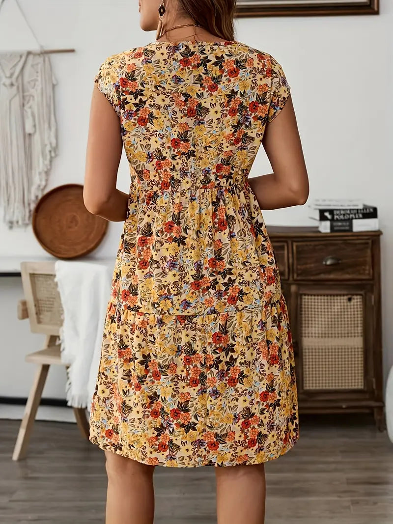 Grace Loop – Elegant Printed Casual Dress for Women