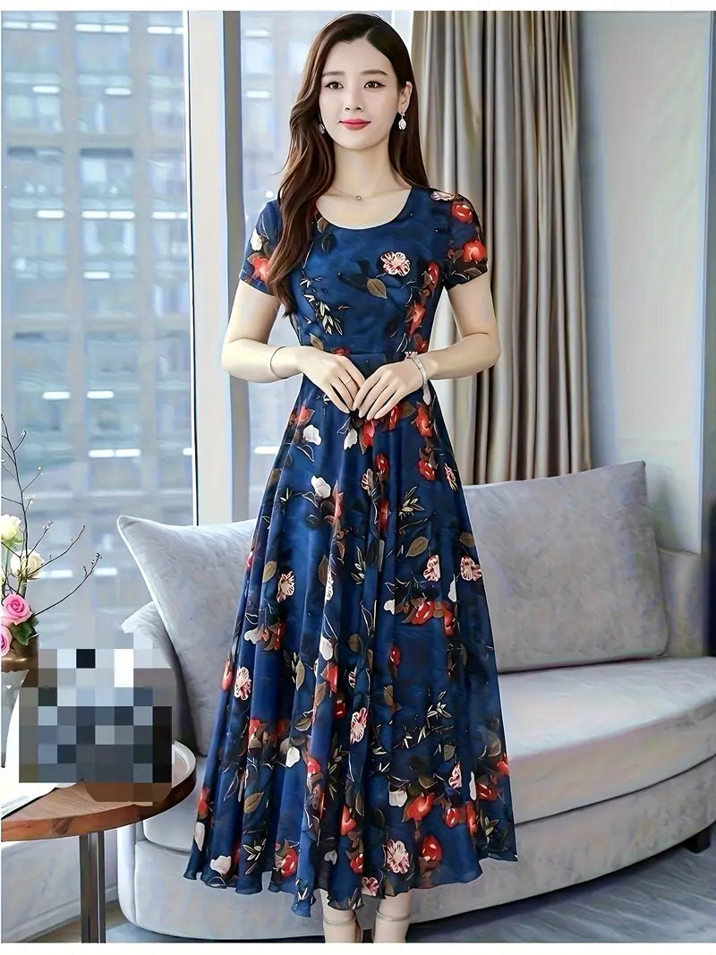 Grace Loop – Elegant Printed Casual Dress for Women