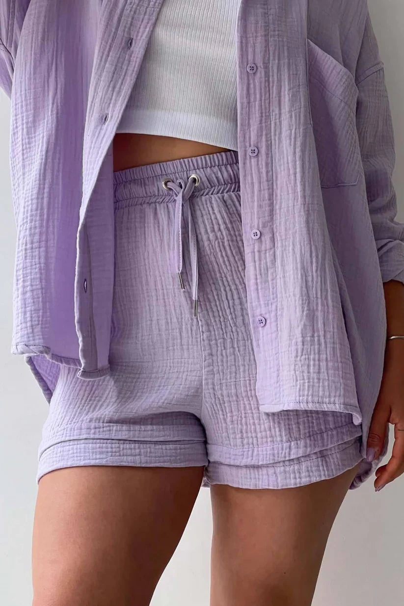 Soft Lavender – Relaxed Two-Piece Cotton Set