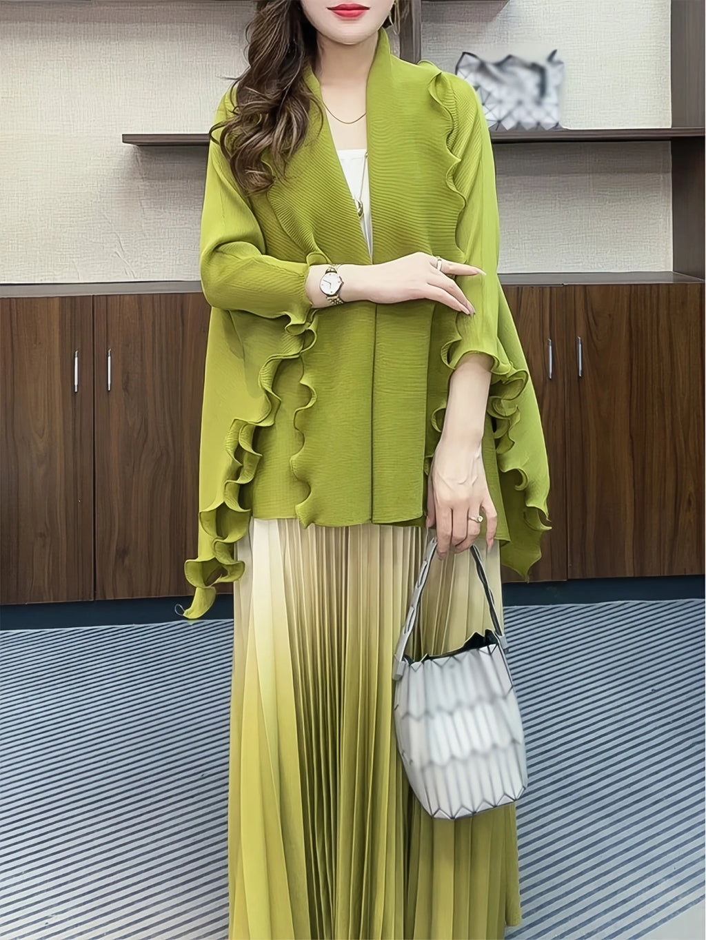 Chic Pleated Two-Piece Dress Set