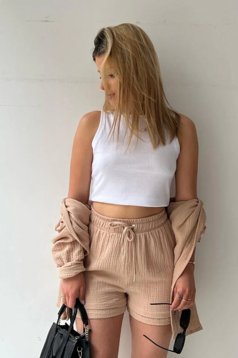 Beige Ease – Cotton Co-ord Set for Women