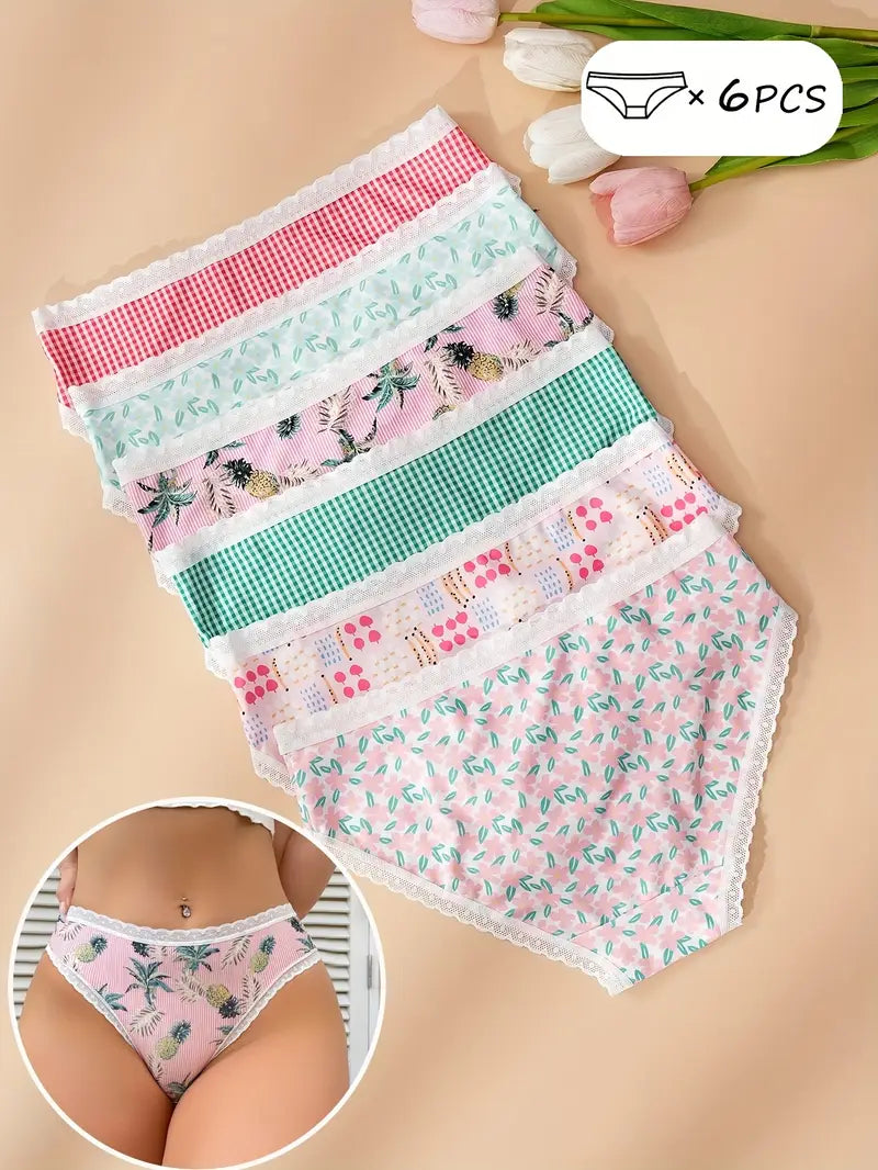 6-Pack Women's Vacation Style Panties - Cute, Comfy & Breathable