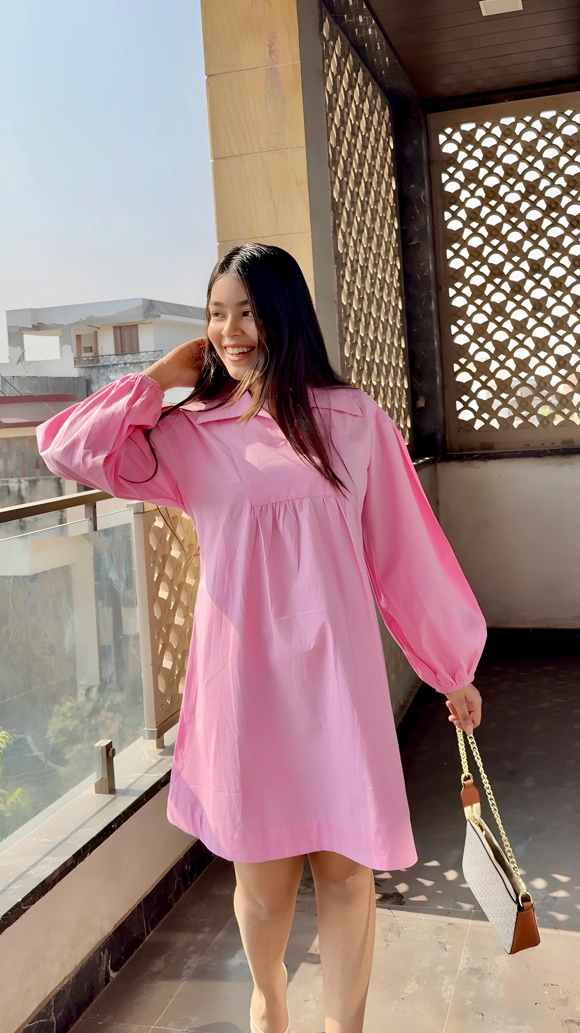 Baby Pink Poplin Dress