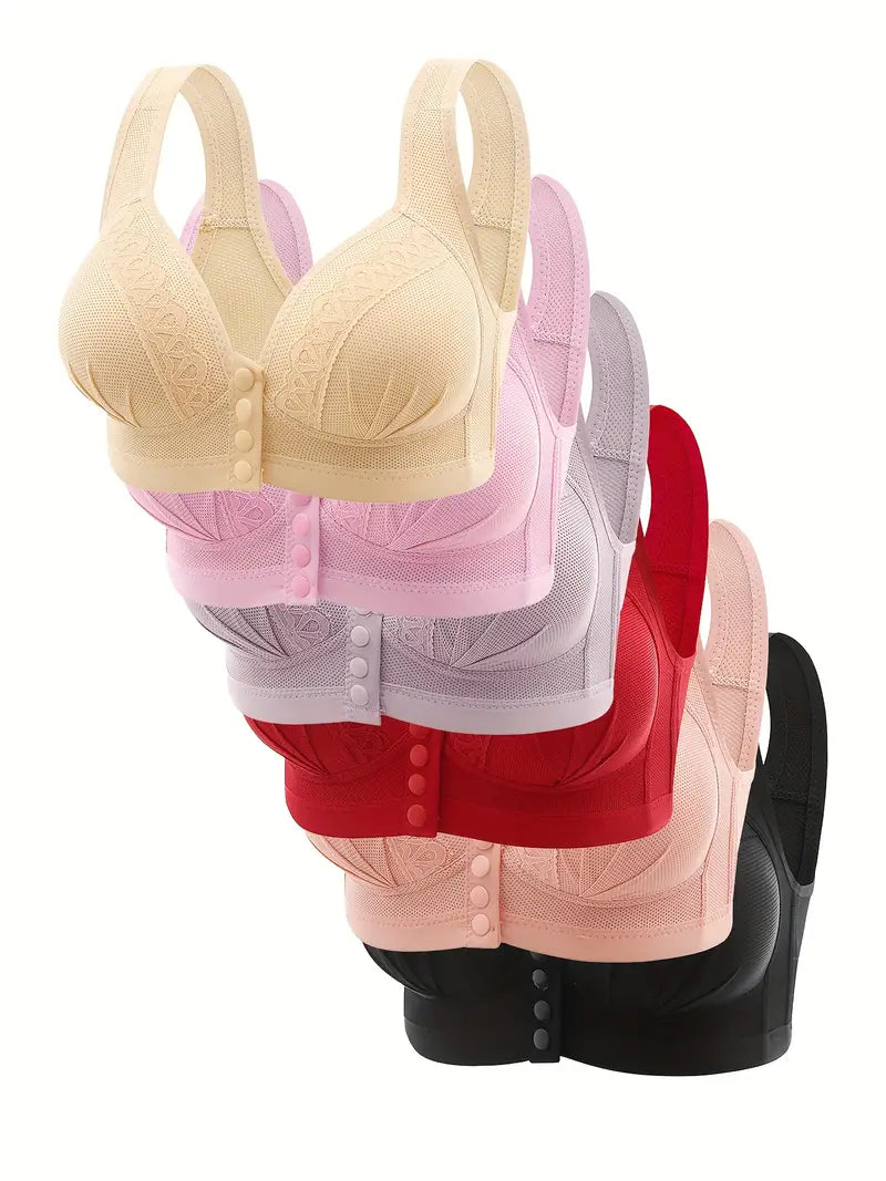 6pcs Women's Floral Lace Push-Up Bras(pack of 6)