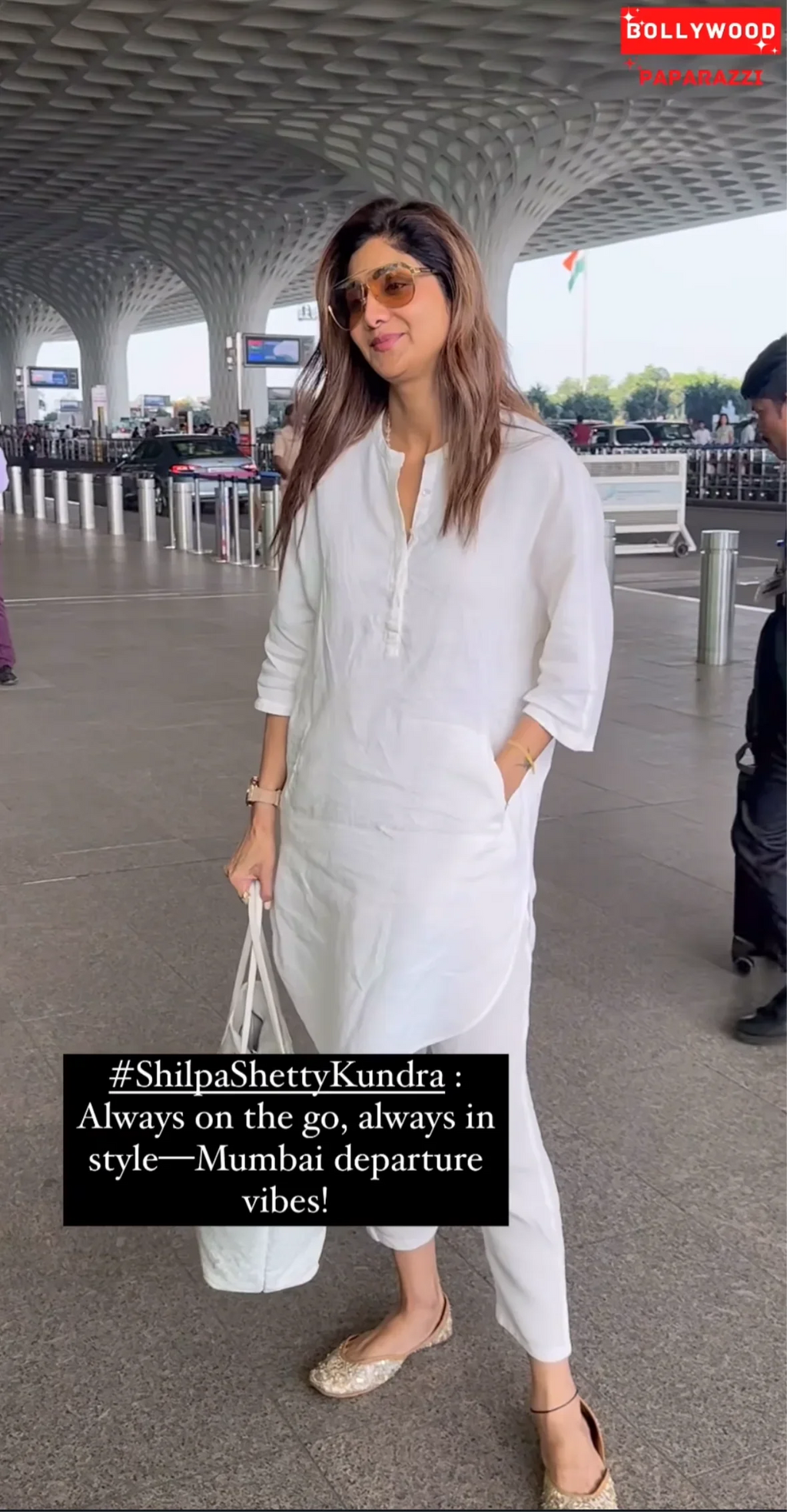 Shilpa Shetty Styled Vanilla Linen Kurta Set