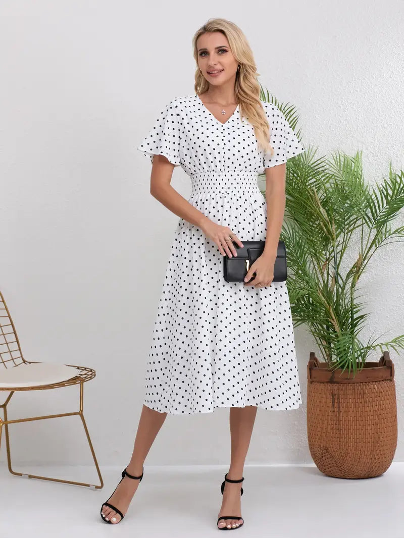 Grace Loop – Elegant Printed Casual Dress for Women