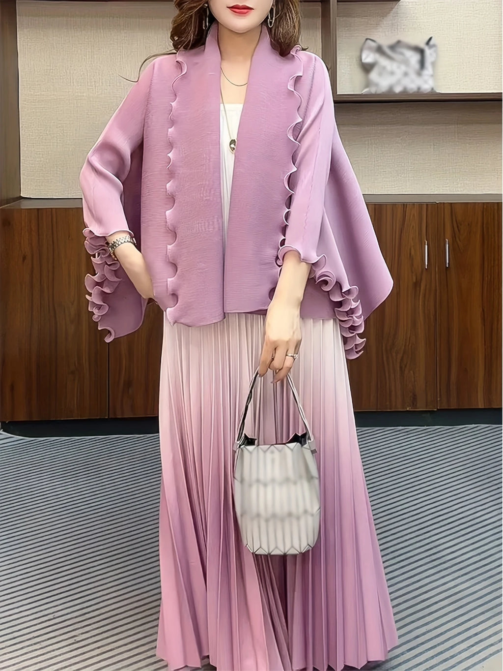 Chic Pleated Two-Piece Dress Set