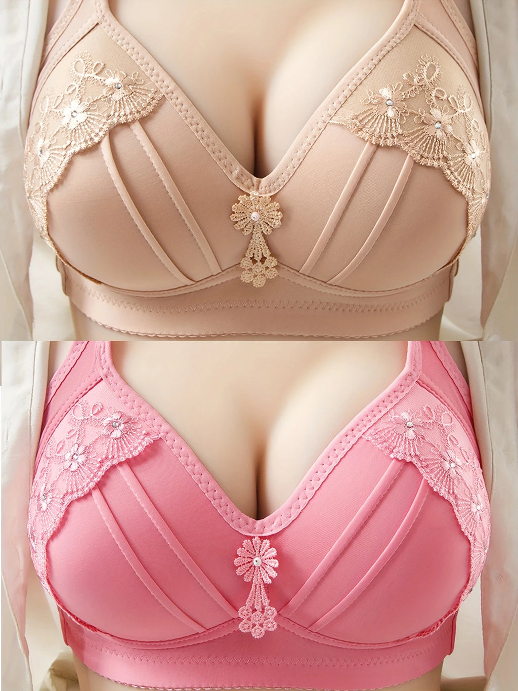 6pcs Women's Floral Lace Push-Up Bras(pack of 6)