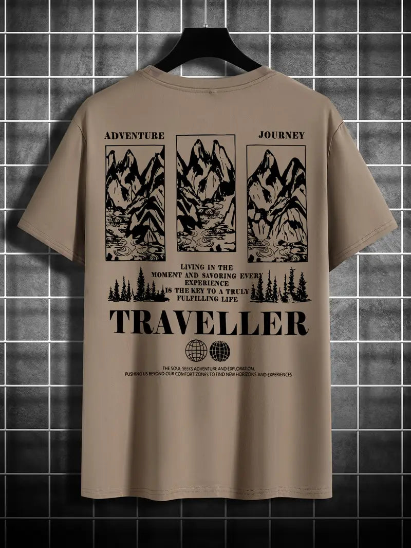 Men's T-Shirt , Regular Fit Round Neck, 3 Colors (Beige/White/Black)