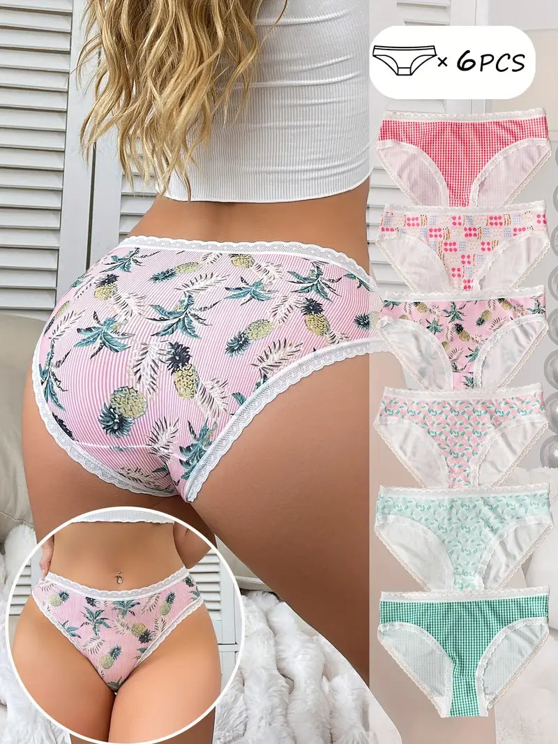 6-Pack Women's Vacation Style Panties - Cute, Comfy & Breathable