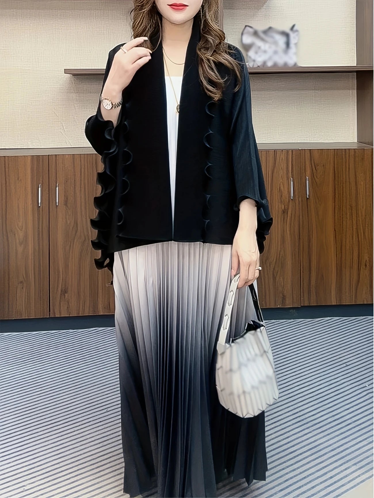 Chic Pleated Two-Piece Dress Set