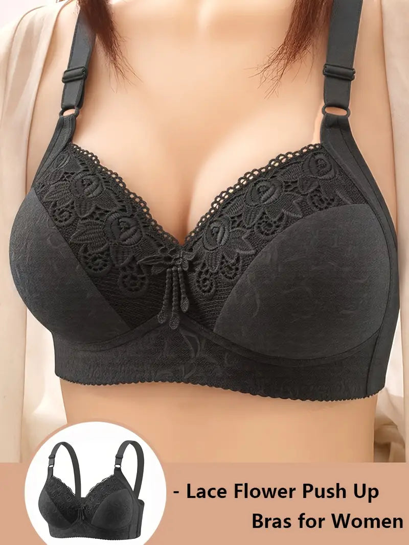 6pcs Women's Floral Lace Push-Up Bras(pack of 6)