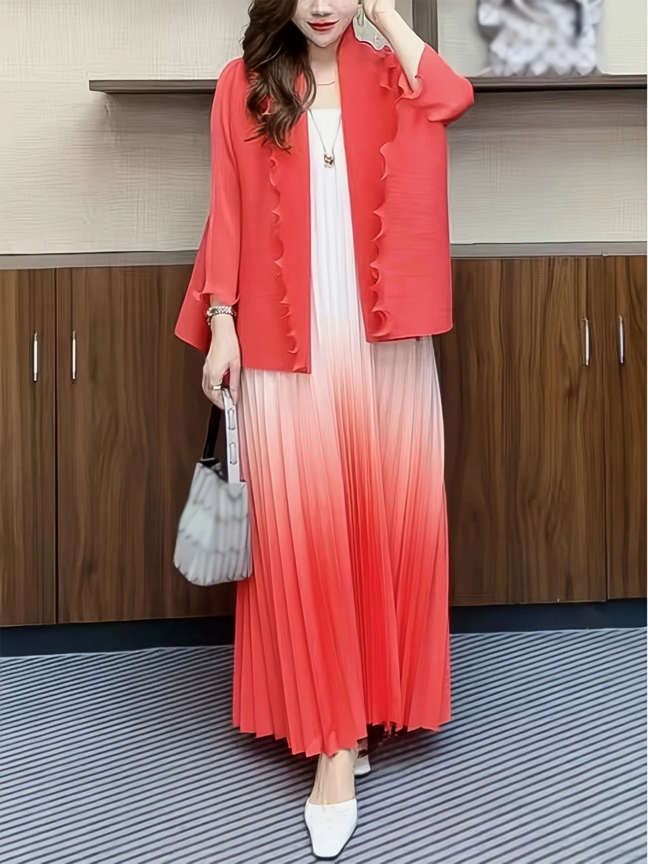 Chic Pleated Two-Piece Dress Set