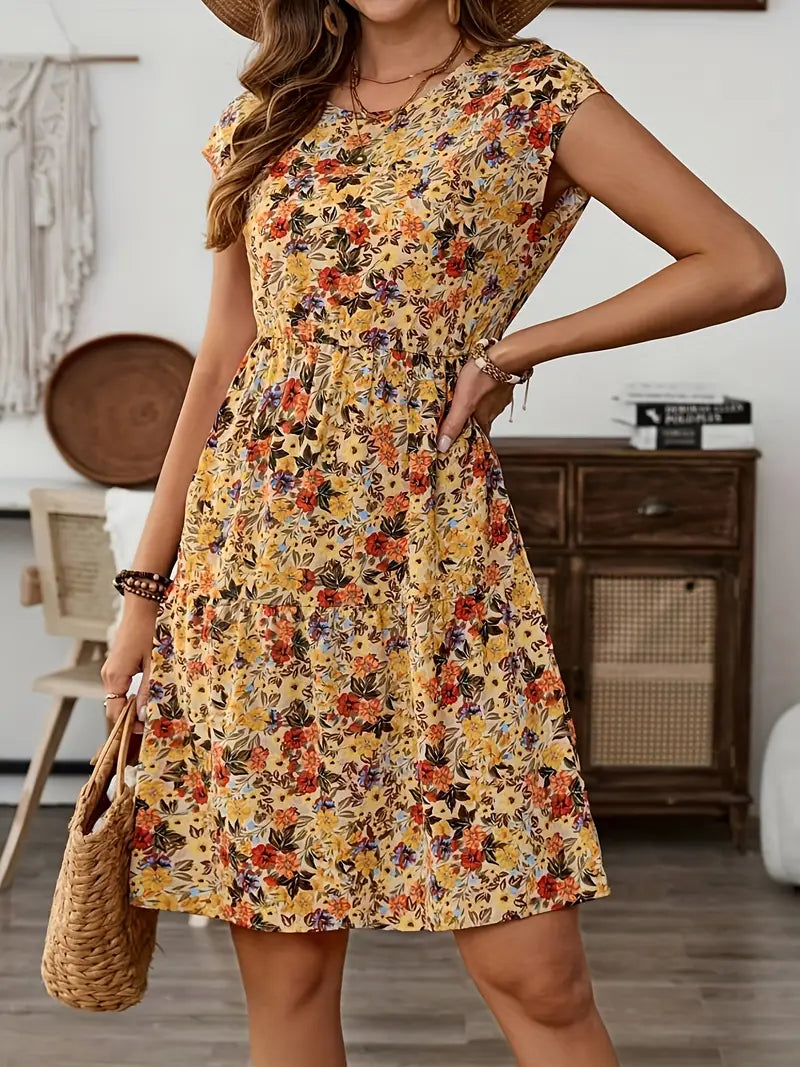 Grace Loop – Elegant Printed Casual Dress for Women