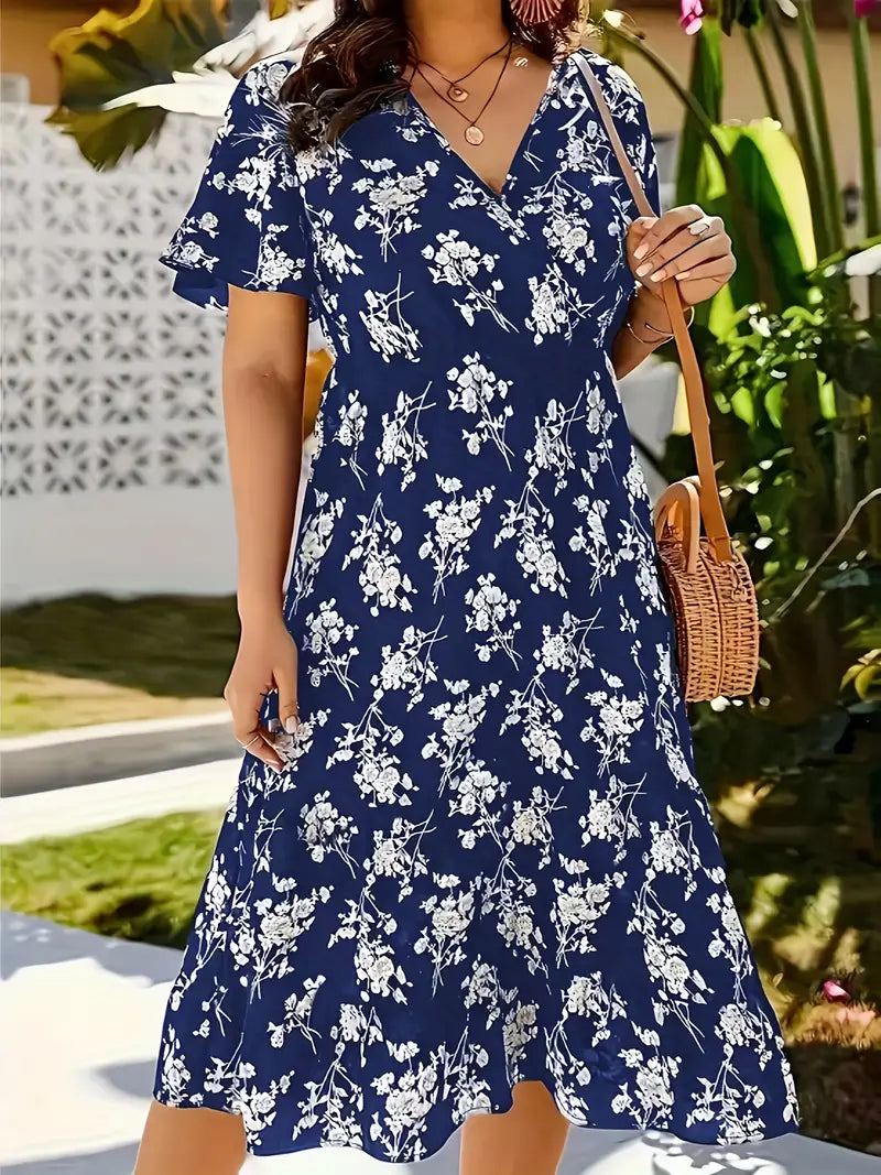 Grace Loop – Elegant Printed Casual Dress for Women