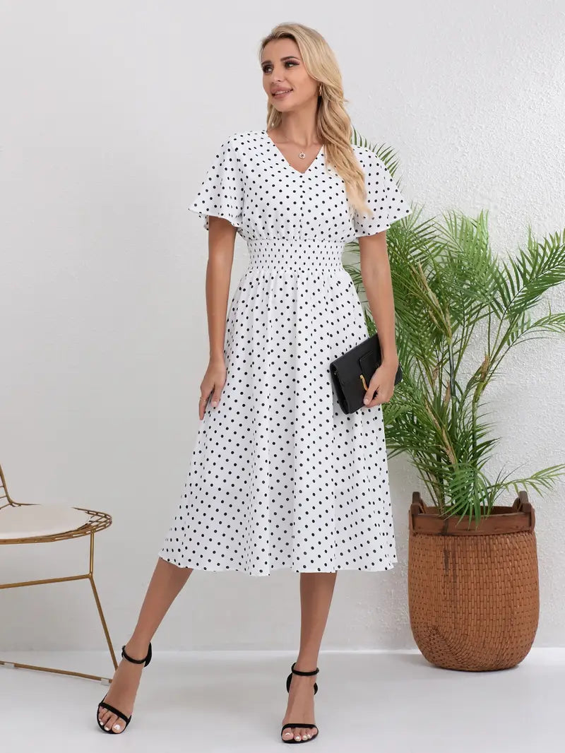 Grace Loop – Elegant Printed Casual Dress for Women