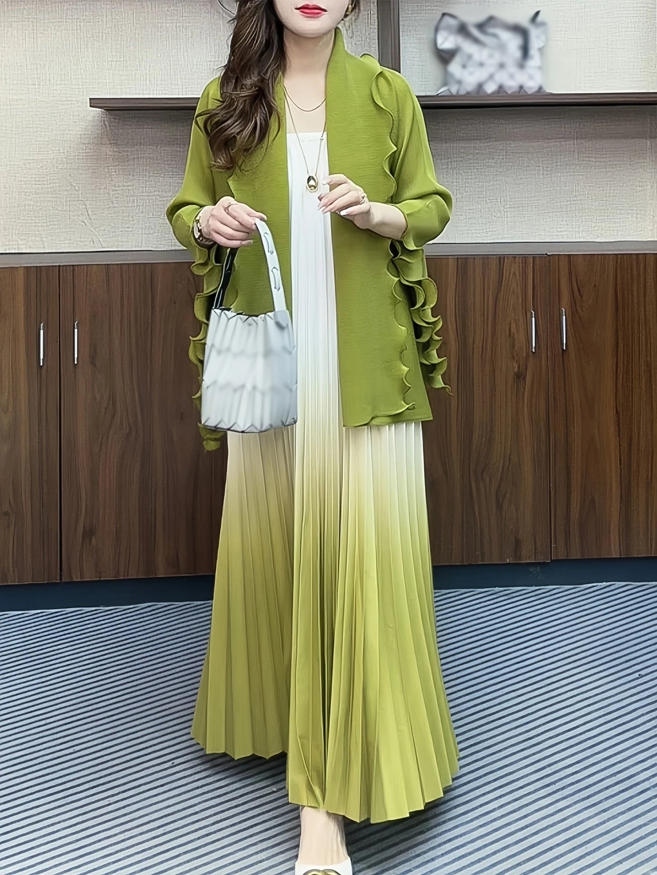 Chic Pleated Two-Piece Dress Set