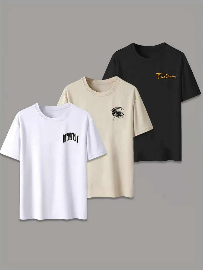 Men’s 3PCS Statement Graphic T-Shirt Set