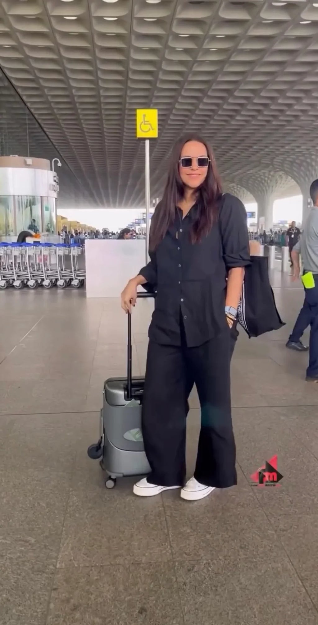 Neha Dhupia Muse Black Linen Coord Set  25