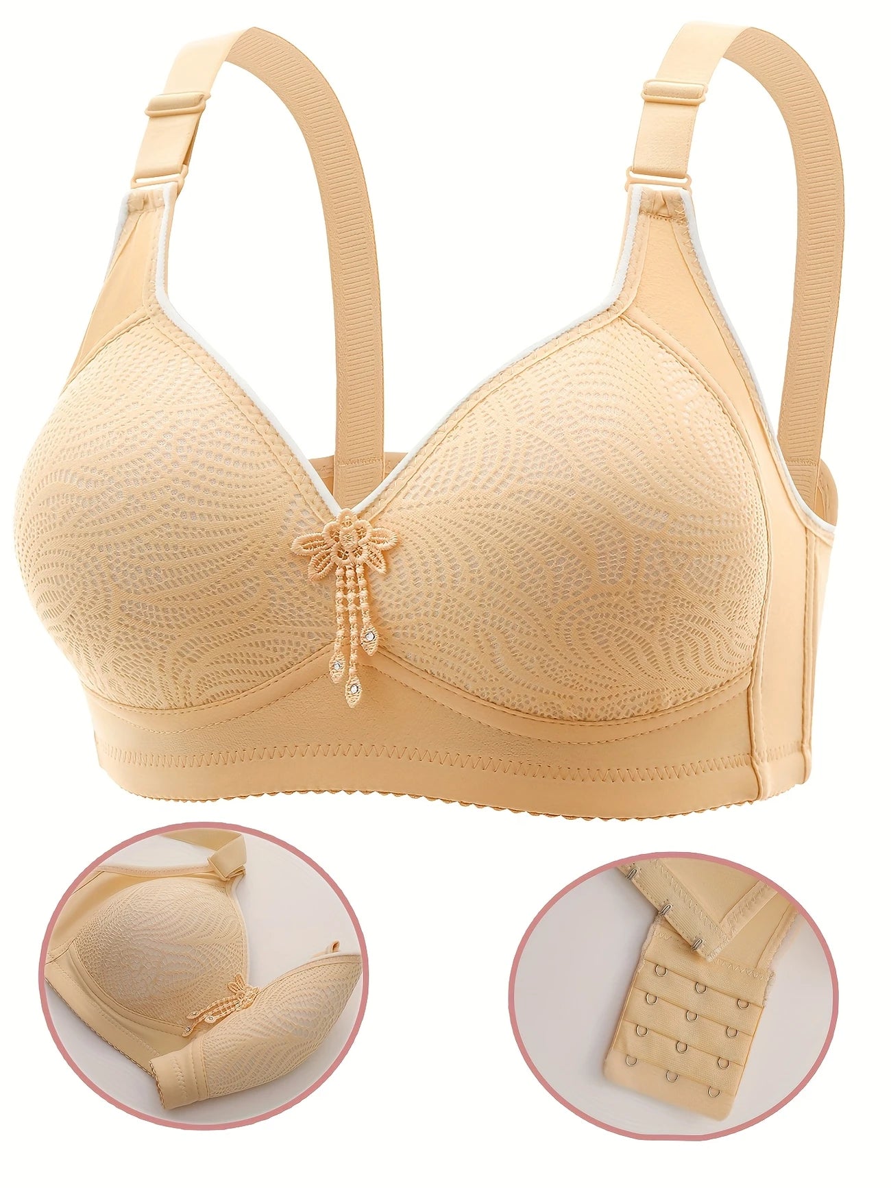6pcs Women's Floral Lace Push-Up Bras(pack of 6)