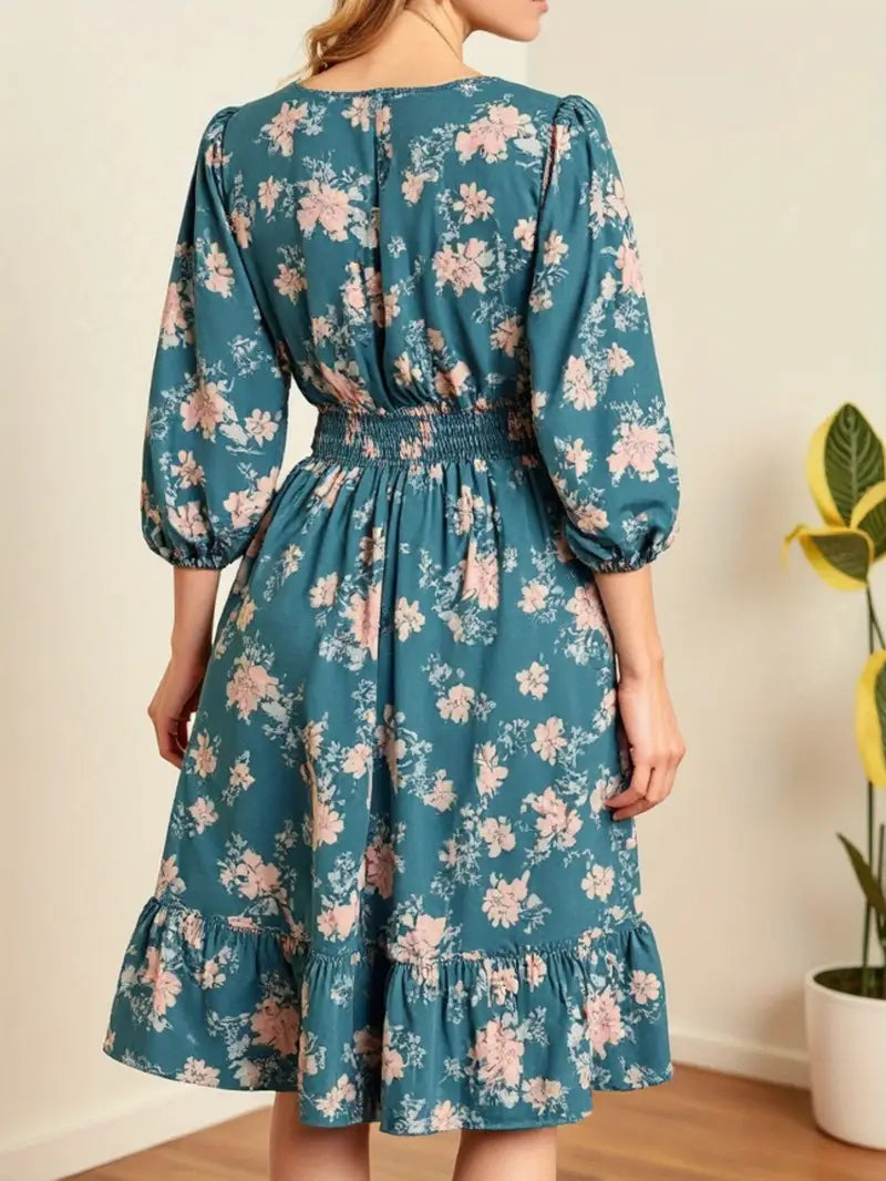 Grace Loop – Elegant Printed Casual Dress for Women