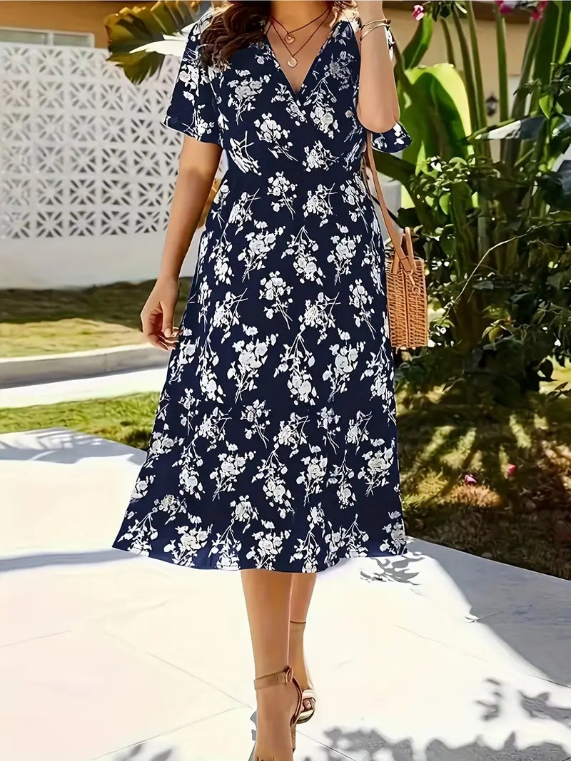 Grace Loop – Elegant Printed Casual Dress for Women