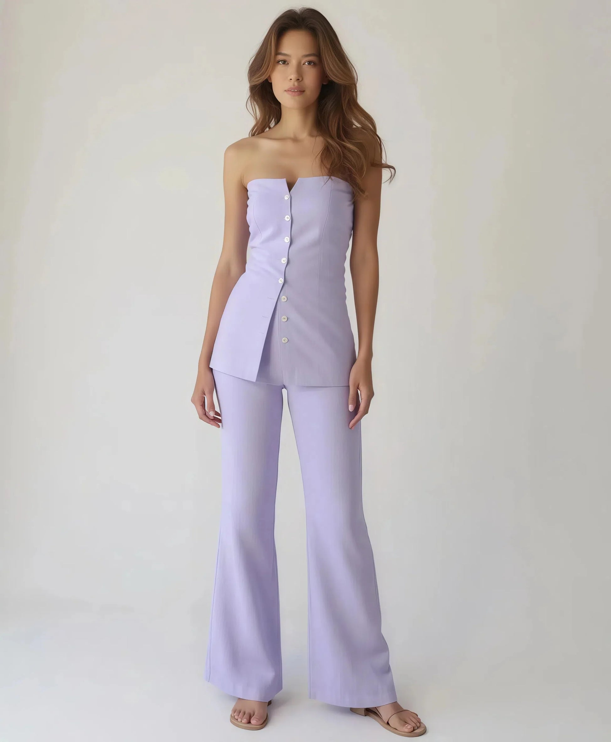 Rakul Preet Muse Lavender Strapeless Co-Linen Set