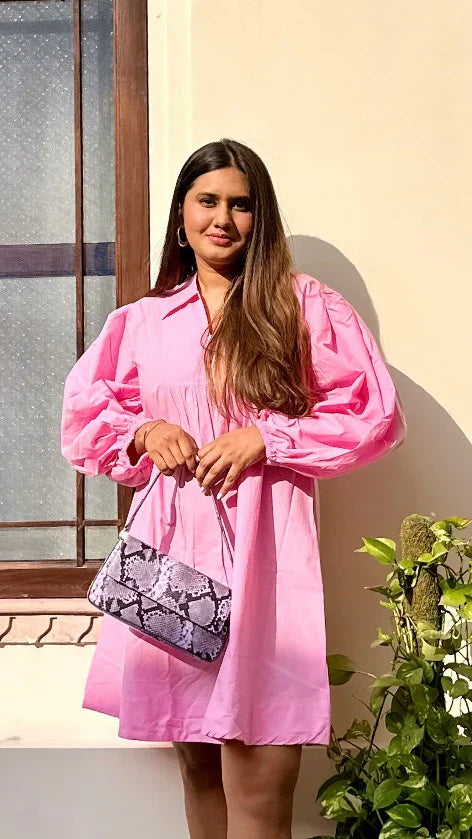 Baby Pink Poplin Dress