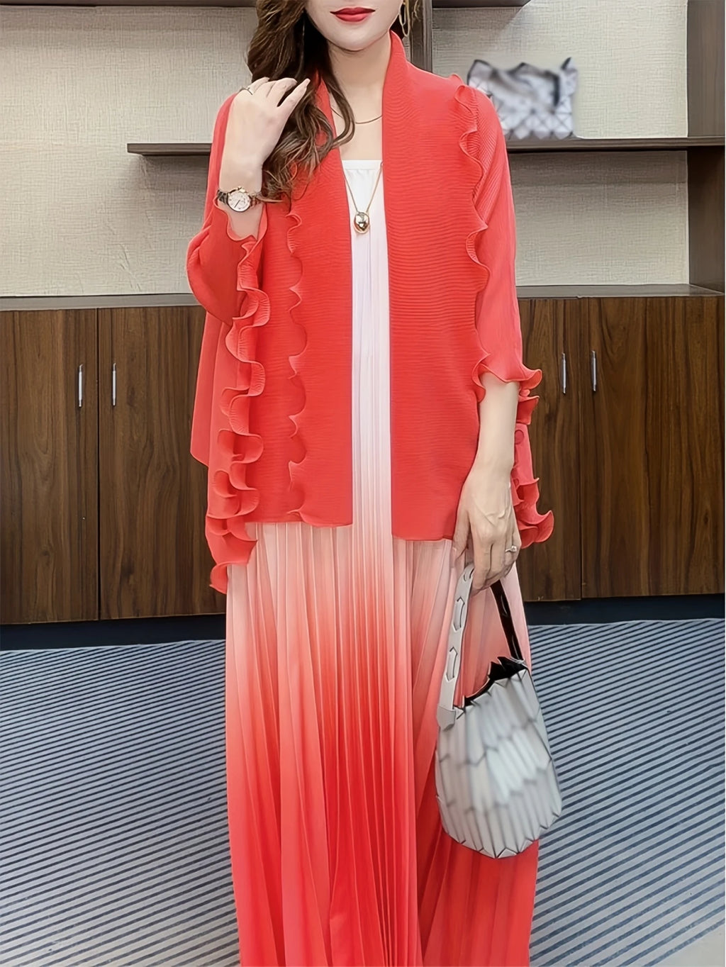 Chic Pleated Two-Piece Dress Set