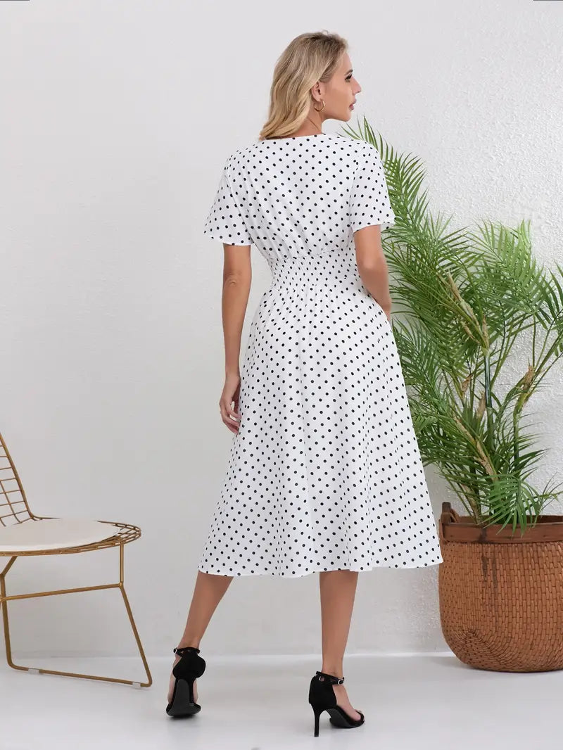 Grace Loop – Elegant Printed Casual Dress for Women