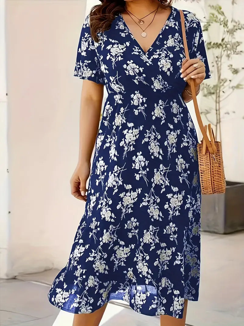Grace Loop – Elegant Printed Casual Dress for Women
