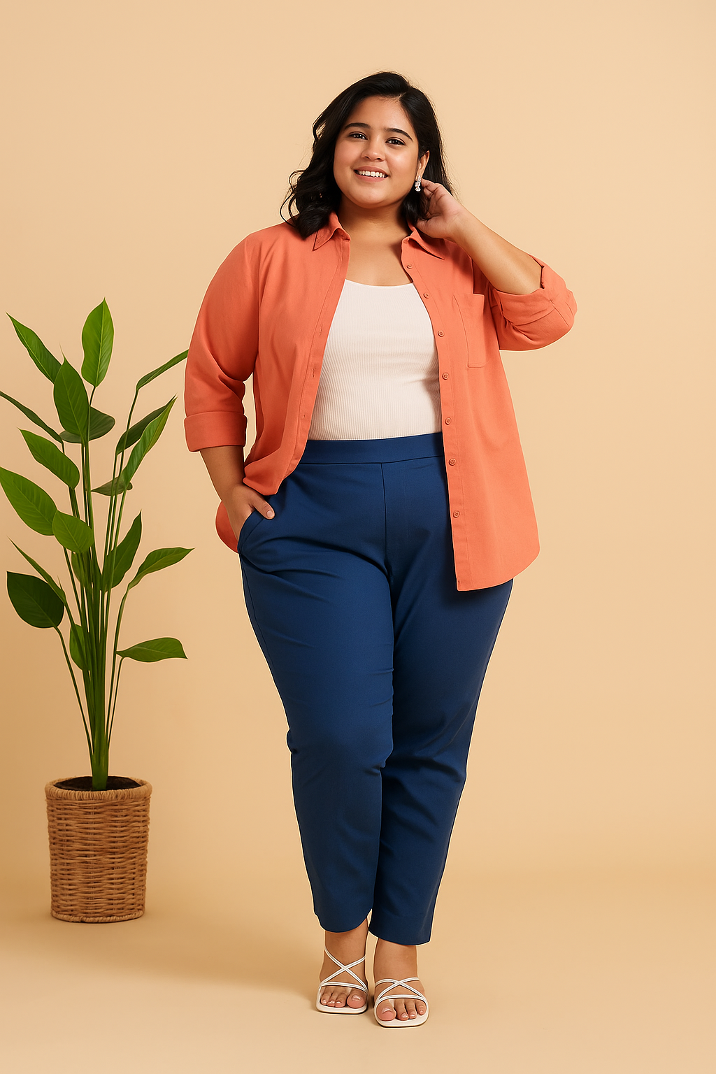 Peacock Blue Cotton Pant