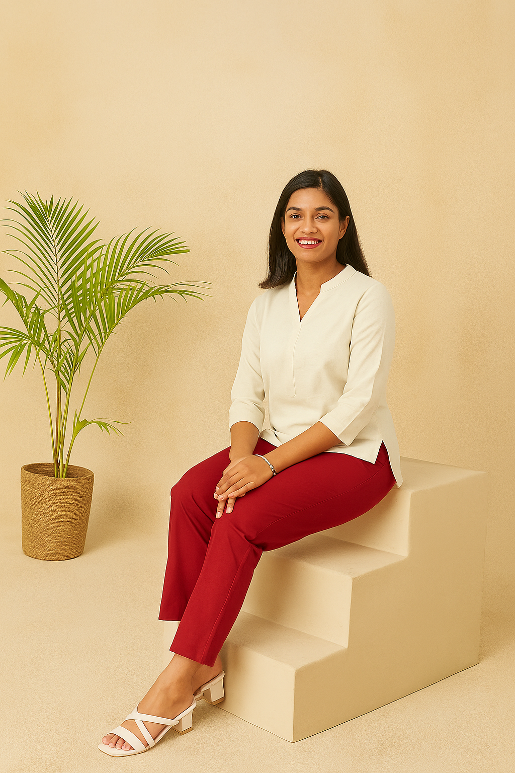 Maroon Cotton Pant