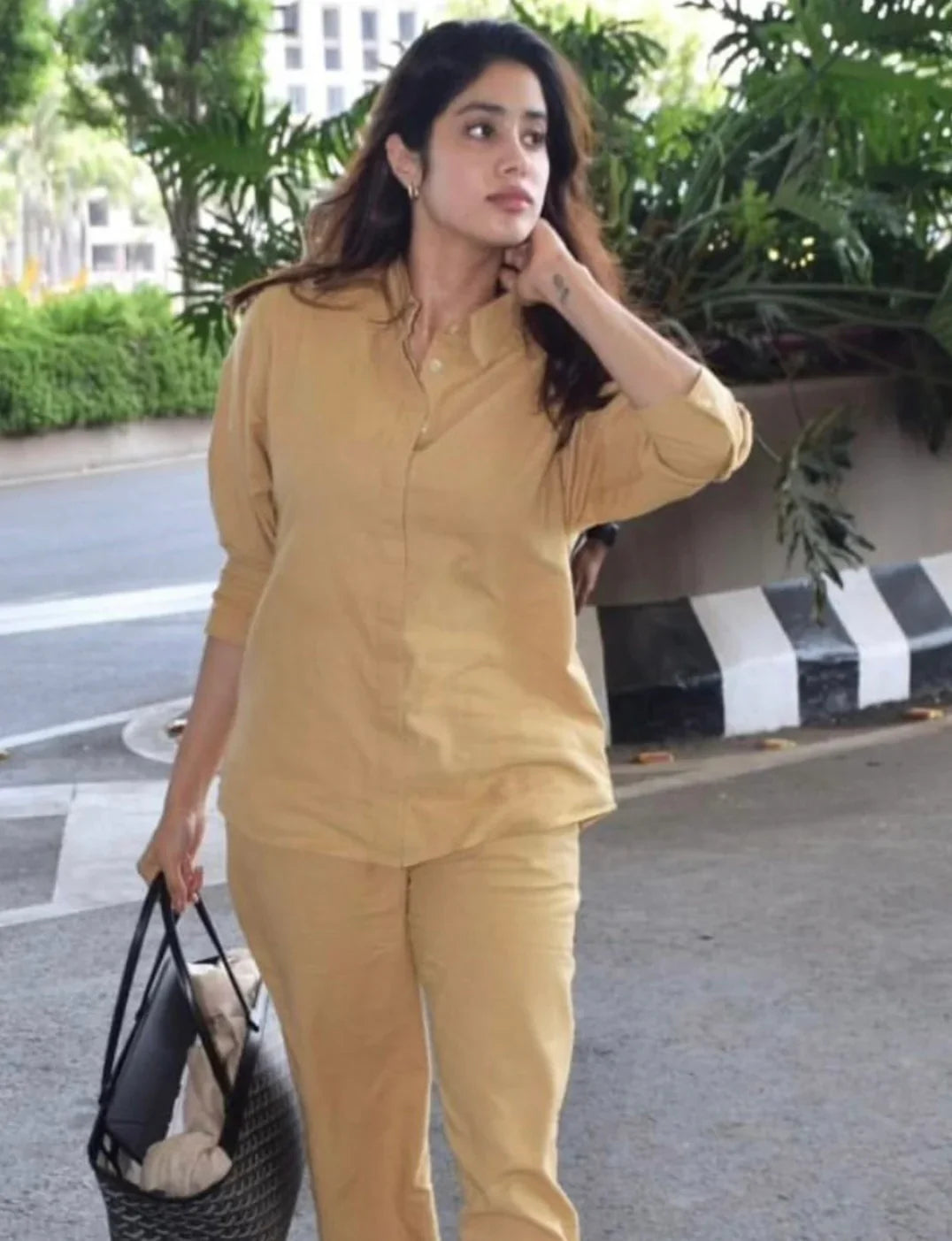 Jahnvi Kapoor Muse Caramel Coord Set